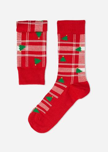 Férfi Calzedonia Christmas Rövid Crew Zokni Piros | HU2800NB