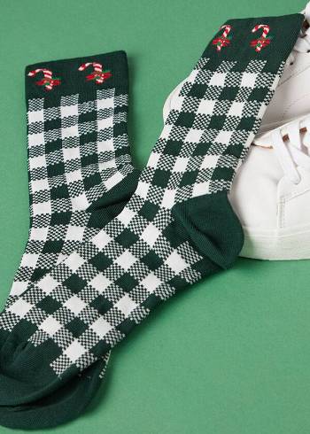 Férfi Calzedonia Christmas Series Rövid Crew Zokni Zöld | HU2793YU