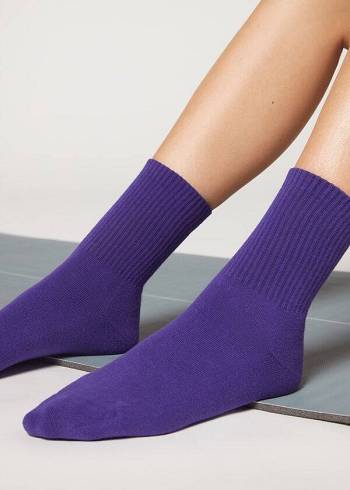 Férfi Calzedonia Crew Sport Zokni Lila | HU2797WY