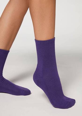 Férfi Calzedonia Crew Sport Zokni Lila | HU2843OR