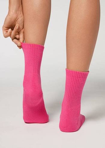 Férfi Calzedonia Crew Sport Zokni Rózsaszín | HU2845UT