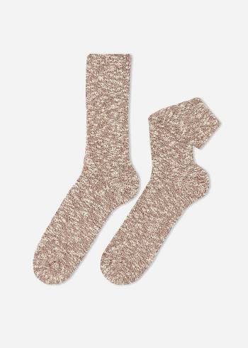 Férfi Calzedonia Crew in Warm Pamut Zokni Barna | HU2796EX