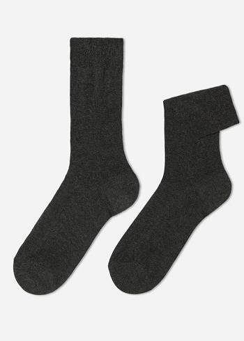 Férfi Calzedonia Crew with Cashmere Zokni Sötétkék | HU2831ZG
