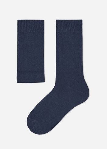Férfi Calzedonia Crew with Cashmere Zokni Szürke Kék | HU2832LH