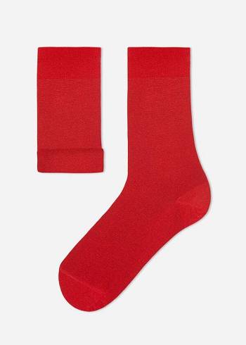 Férfi Calzedonia Crew with Cashmere Zokni Piros | HU2842PQ