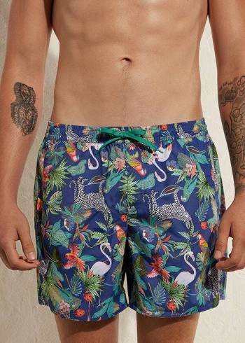 Férfi Calzedonia Formentera Úszónadrágok Zöld Kék | HU2919RW