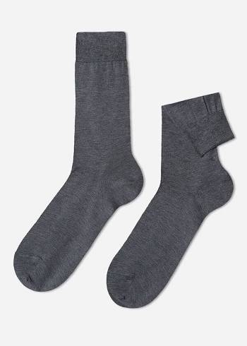 Férfi Calzedonia Lisle Thread Crew Zokni Szürke | HU2810GL