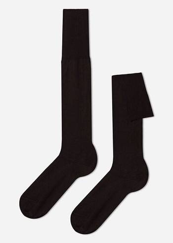 Férfi Calzedonia Lisle Thread Long Zokni Barna | HU2762KI