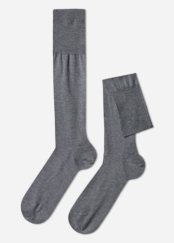 Férfi Calzedonia Lisle Thread Long Zokni Szürke | HU2763JJ