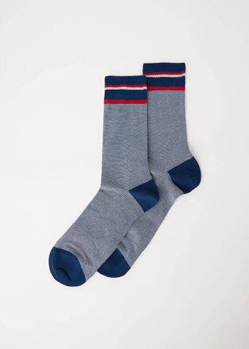 Férfi Calzedonia Micro Csíkos Crew Zokni Szürke | HU2857DN