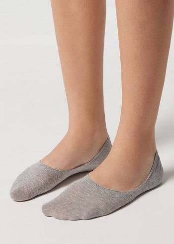 Férfi Calzedonia Pamut Invisible Zokni Szürke | HU2902ZG