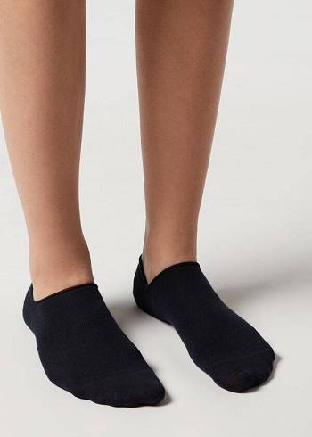 Férfi Calzedonia Pamut No-Show Sport Zokni Kék | HU2889UT