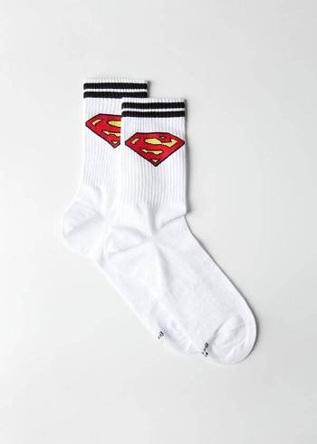 Férfi Calzedonia Superman Crew Zokni Fehér | HU2860PQ
