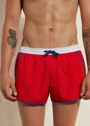 Férfi Calzedonia Venice Beach Eco Úszónadrágok Piros | HU2914OR