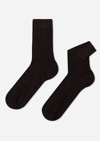Férfi Calzedonia Warm Pamut Crew Zokni Barna | HU2823WY