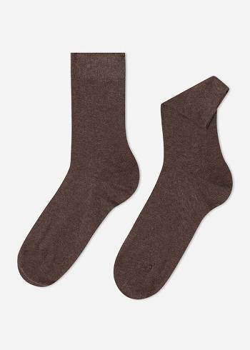 Férfi Calzedonia Warm Pamut Crew Zokni Barna | HU2846YU