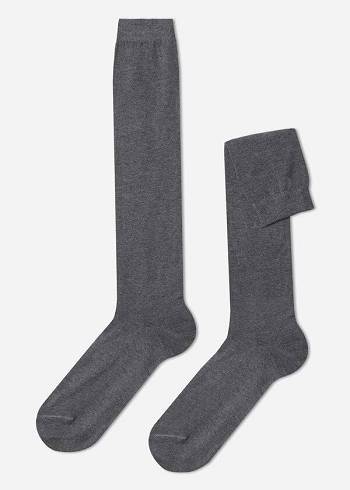 Férfi Calzedonia Warm Pamut Long Zokni Szürke | HU2783HK