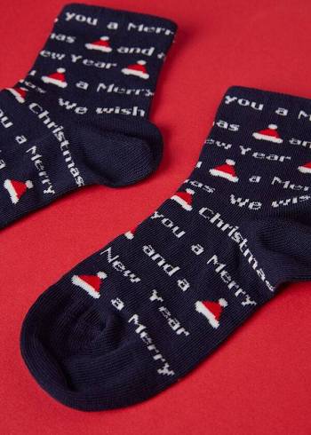 Gyerek Calzedonia Christmas Series Rövid Zokni Kék | HU3095FM
