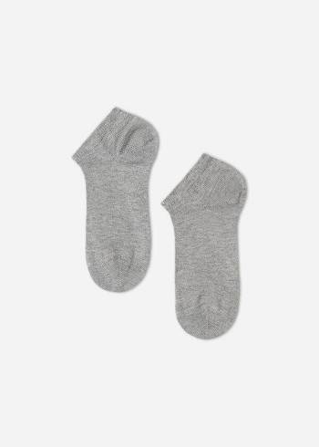 Gyerek Calzedonia Light Pamut Ankle Rövid Zokni Szürke | HU3189JJ