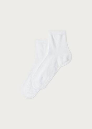 Gyerek Calzedonia Light Pamut Rövid Zokni Fehér | HU3113CE