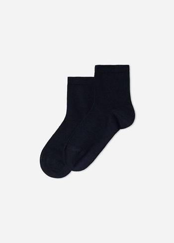 Gyerek Calzedonia Light Pamut Rövid Zokni Sötétkék | HU3183VD