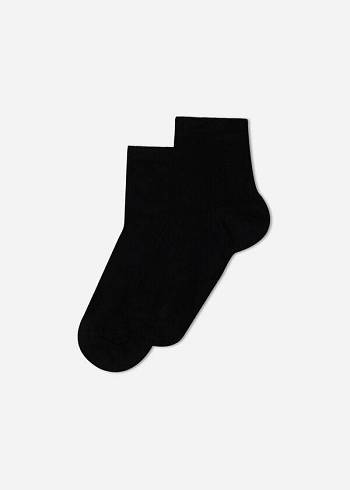 Gyerek Calzedonia Light Pamut Rövid Zokni Fekete | HU3185XF