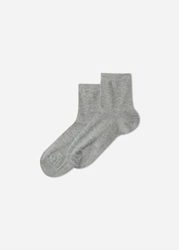 Gyerek Calzedonia Light Pamut Rövid Zokni Szürke | HU3186ZG