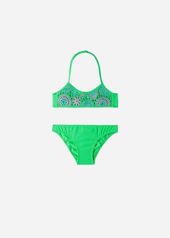 Gyerek Calzedonia Two Piece Capri Fürdőruha Zöld | HU3055PQ