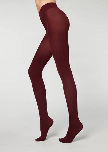 Női Calzedonia 100 Denier Total Kényelem Soft Touch Opaque Harisnyanadrág Piros | HU1010NB