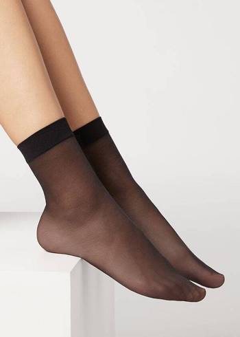Női Calzedonia 20 Denier Sheer Zokni Fekete | HU2312FM
