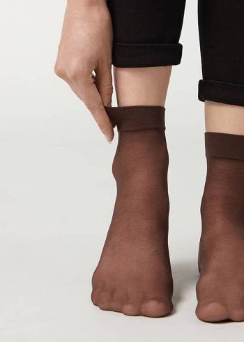 Női Calzedonia 20 Denier Sheer Zokni Kávé | HU2310NB