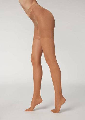 Női Calzedonia 30 Denier Total Shaper Sheer Harisnyanadrág Bézs Barna | HU1189CE