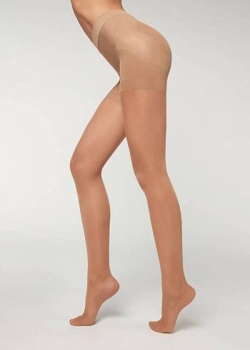 Női Calzedonia 30 Denier Total Shaper Sheer Harisnyanadrág Barna | HU1193MA