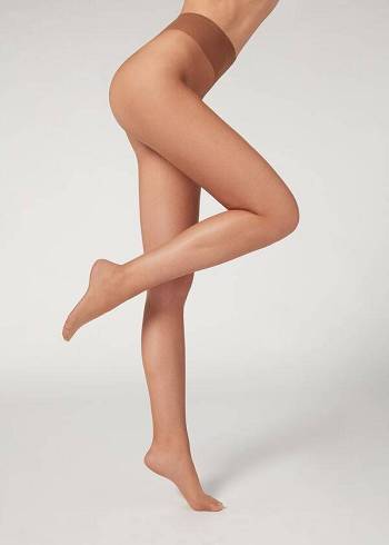 Női Calzedonia 8 Denier Resistant Sheer Harisnyanadrág Barna | HU1212LH