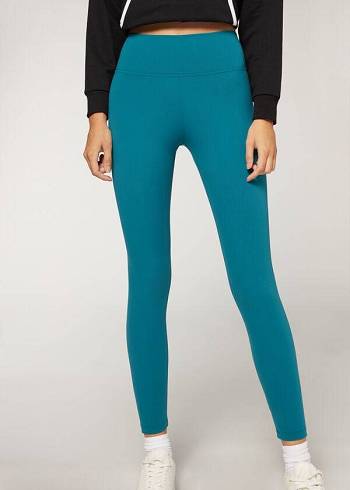 Női Calzedonia Active Leggings Kék | HU2619LH