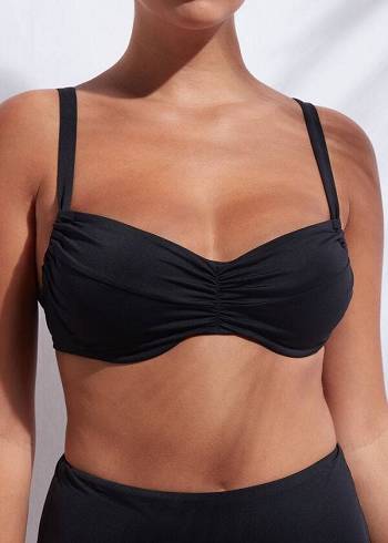 Női Calzedonia Balconette Indonesia Bikini Felsők Fekete | HU1664EX