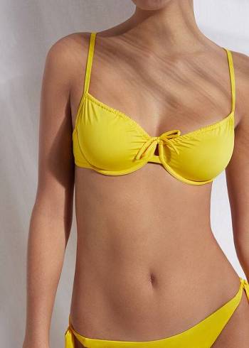Női Calzedonia Balconette Indonesia Eco Bikini Felsők Sárga | HU1665RW