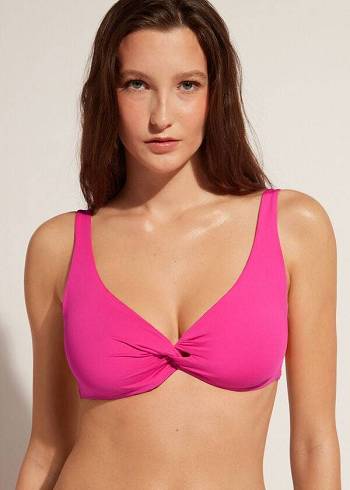 Női Calzedonia Balconette Indonesia Eco cobey Bikini Felsők Rózsaszín | HU1673SO