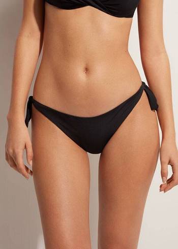 Női Calzedonia Bow Brazilian Bikini Alsó Fekete | HU1297MA