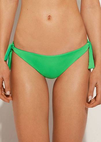Női Calzedonia Bow Brazilian Indonesia Eco Bikini Alsó Zöld | HU1300EX