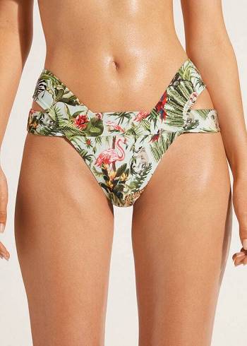 Női Calzedonia Brazilian Bandeau Nairobi Eco Bikini Alsó Zöld | HU1305IS