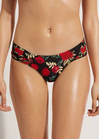 Női Calzedonia Brazilian Reversible Ruched Nizza Bikini Alsó Rózsaszín Piros | HU1319CE