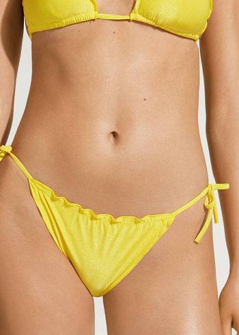 Női Calzedonia Brazilian String Formentera Bikini Alsó Sárga | HU1334AP
