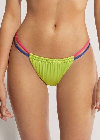 Női Calzedonia Brazilian String Tokyo Eco Bikini Alsó Zöld | HU1346VD