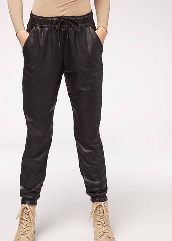 Női Calzedonia Bőr Effect Thermal Leggings Fekete | HU2667HK