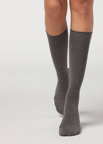 Női Calzedonia Cashmere Blend 3/4 Long Zokni Szürke | HU2238TV