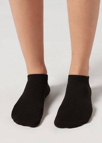 Női Calzedonia Cashmere Blend No-Show Zokni Fekete | HU2266UT