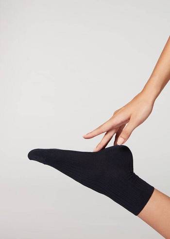 Női Calzedonia Cashmere Blend Rövid Zokni Kék | HU2350WY