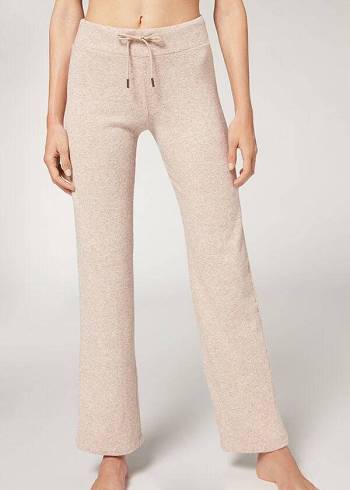 Női Calzedonia Cashmere Egyenes Leggings Bézs | HU2627SO