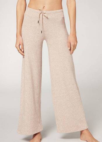 Női Calzedonia Cashmere Palazzo Leggings Bézs | HU2623HK